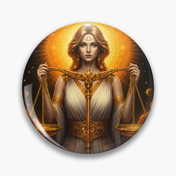 Item preview, Celestial Libra Goddess: Golden Balance Cosmic Harmony designed and sold by Clavivs.