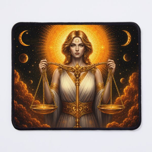Item preview, Celestial Libra Goddess: Golden Balance Cosmic Harmony designed and sold by Clavivs.