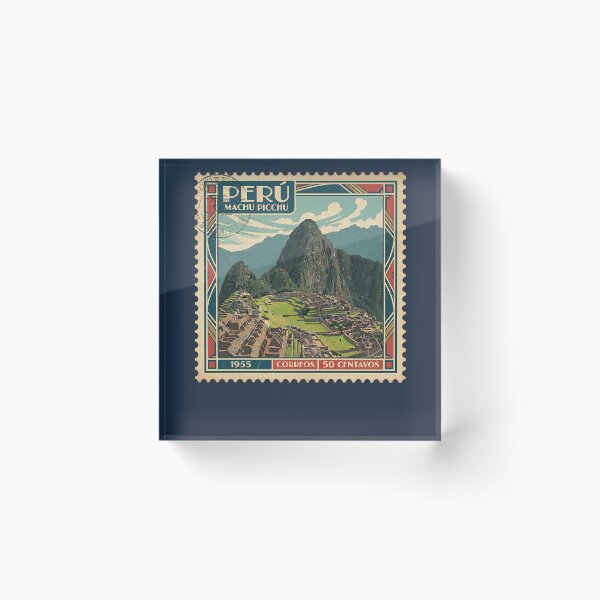 Item preview, Machu Picchu Peru Vintage Travel Post Stamp designed and sold by d247.