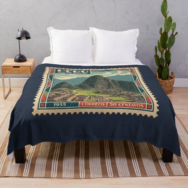 Item preview, Machu Picchu Peru Vintage Travel Post Stamp designed and sold by d247.