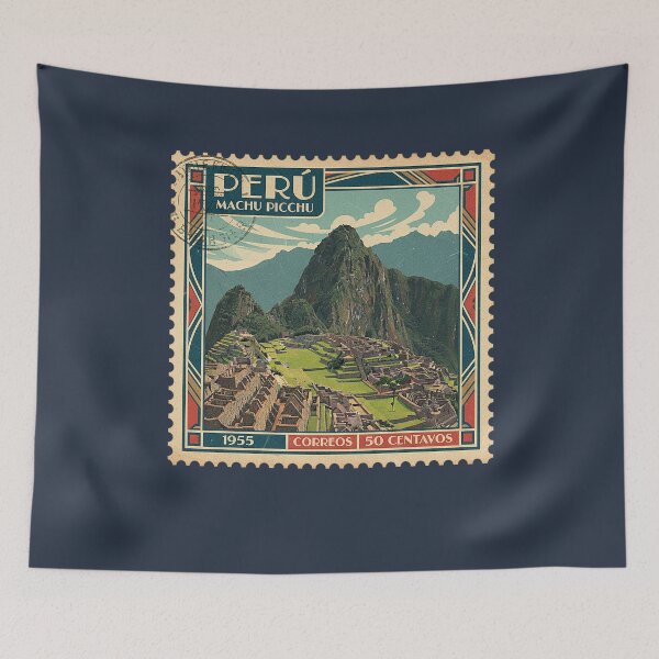 Item preview, Machu Picchu Peru Vintage Travel Post Stamp designed and sold by d247.