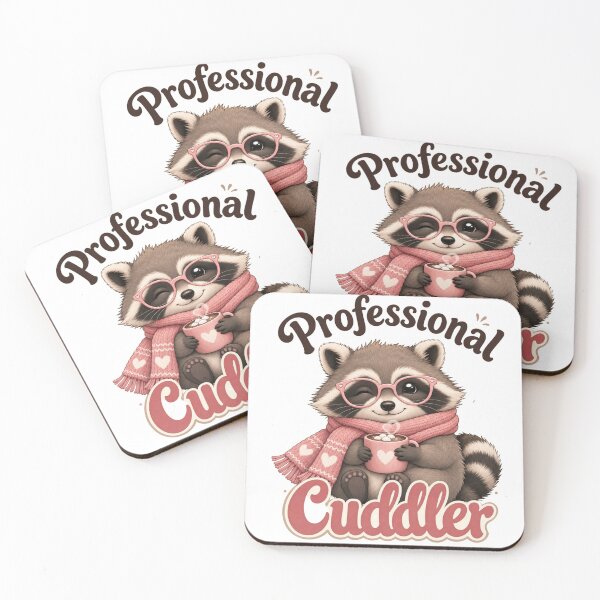 Item preview, Professional Cuddler Kawaii Raccoon Sticker designed and sold by Ashley critters.