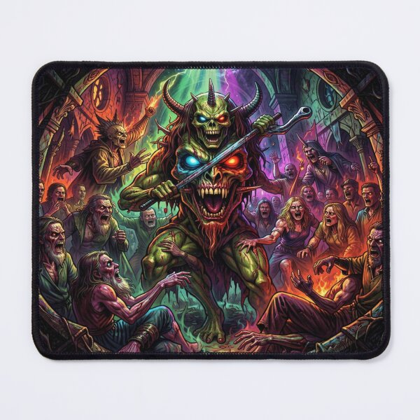 Item preview, Demonic fantasy scene with a powerful creature in a luminous, chaotic ritual circle full of energy designed and sold by FotoworldEdel.