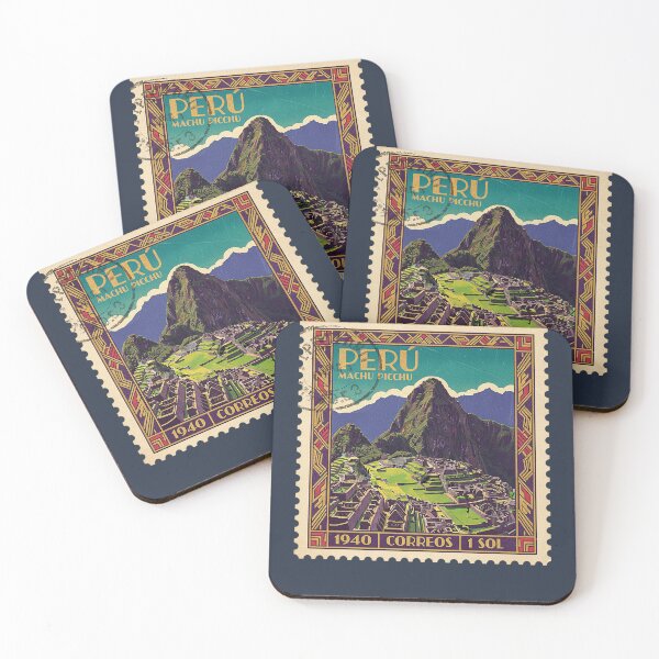 Item preview, Vintage Peru Machu Picchu Travel Stamp Art designed and sold by d247.