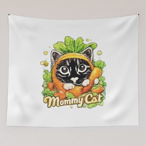 Item preview, Mommy Cat Carrot Sticker | Cute Kitten in Carrot Costume | Kawaii Vegetable Cat Artwork designed and sold by myteesmypassion.