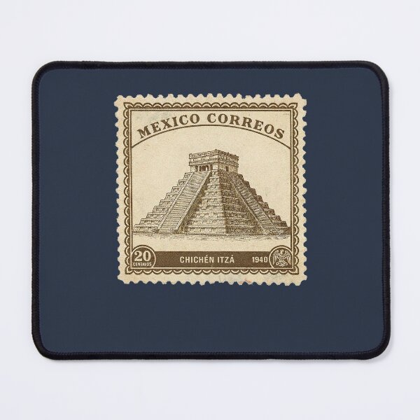 Item preview, Chichen Itza Pyramid Mexico 1940 Vintage Stamp Art designed and sold by d247.