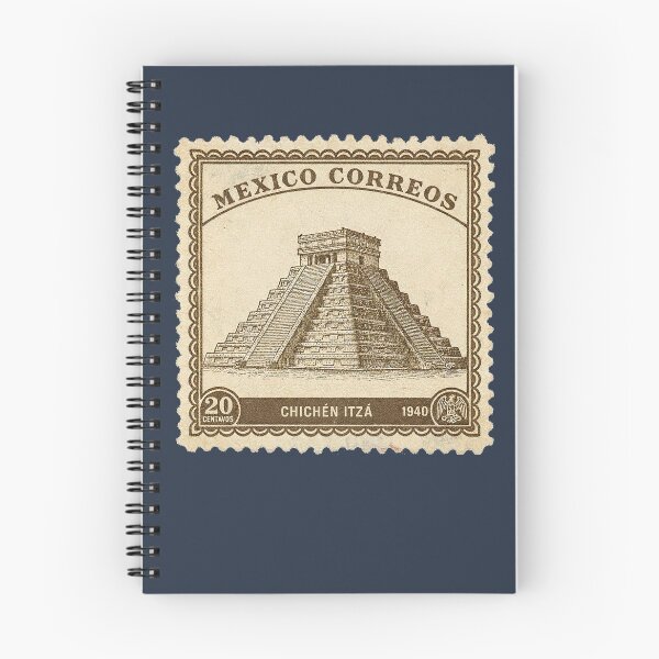 Item preview, Chichen Itza Pyramid Mexico 1940 Vintage Stamp Art designed and sold by d247.