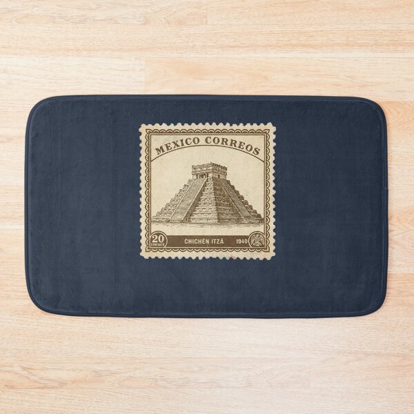 Item preview, Chichen Itza Pyramid Mexico 1940 Vintage Stamp Art designed and sold by d247.