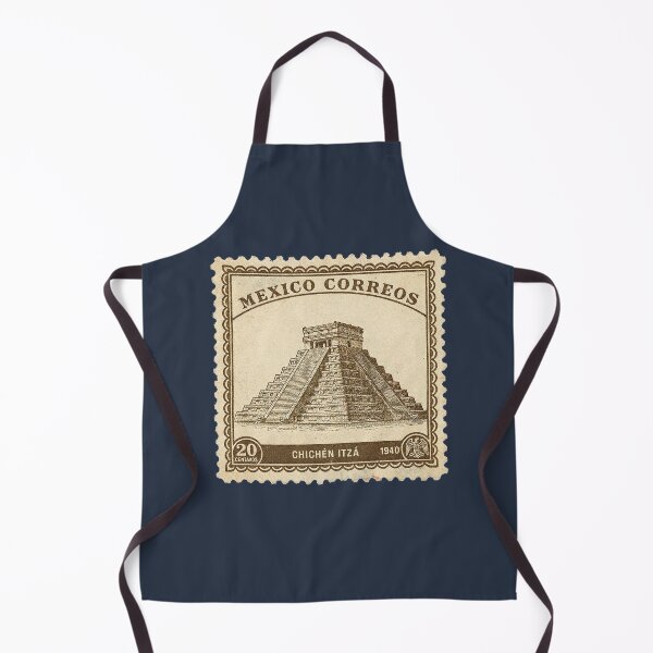 Item preview, Chichen Itza Pyramid Mexico 1940 Vintage Stamp Art designed and sold by d247.