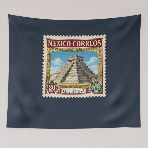 Item preview, Vintage Mexico Chichen Itza Postage Stamp designed and sold by d247.