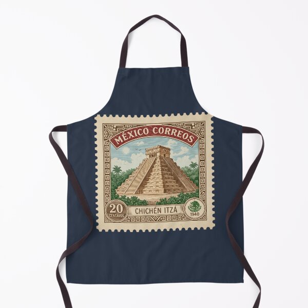 Item preview, Vintage Chichen Itza Mexico Mayan Pyramid Stamp designed and sold by d247.