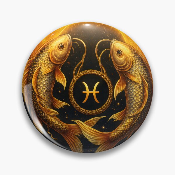 Item preview, Mystical Golden Pisces - Celestial Zodiac Sign designed and sold by Clavivs.