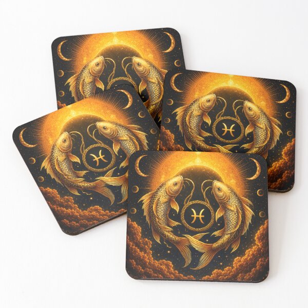 Item preview, Mystical Golden Pisces - Celestial Zodiac Sign designed and sold by Clavivs.