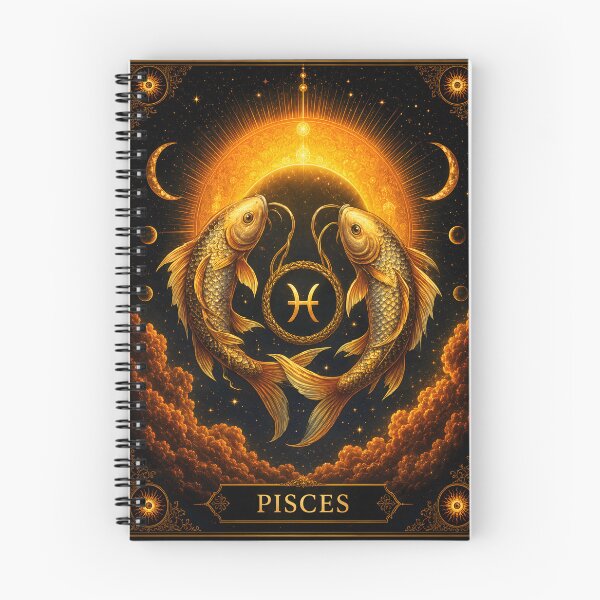 Item preview, Mystical Golden Pisces - Celestial Zodiac Sign designed and sold by Clavivs.