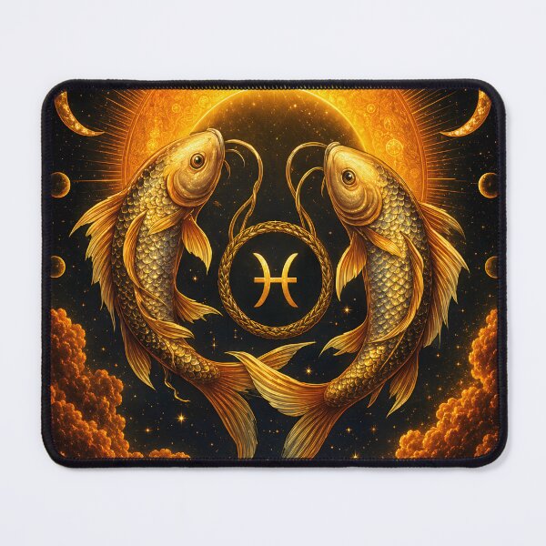 Item preview, Mystical Golden Pisces - Celestial Zodiac Sign designed and sold by Clavivs.