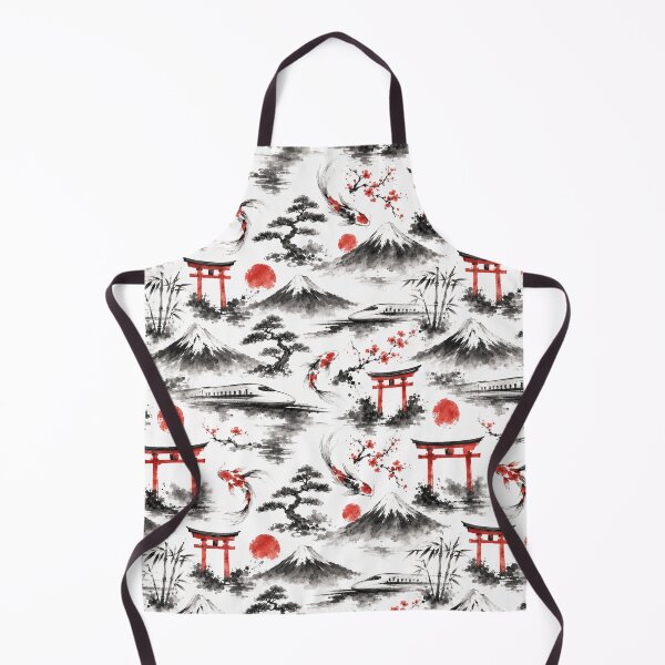 Item preview, Japanese Sumi-e Ink Travel Watercolor Seamless Pattern designed and sold by Inkworksbyshery.