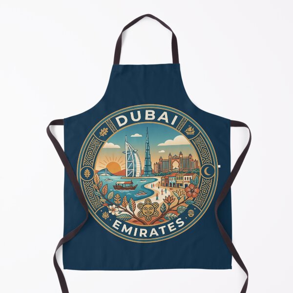 Item preview, Dubai UAE United Arab Emirates Illustration Travel Art Badge designed and sold by KrisSidDesigns.