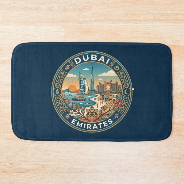 Artikelvorschau, Dubai, Vereinigte Arabische Emirate – Illustration, Reisekunst-Abzeichen entworfen und verkauft von KrisSidDesigns.