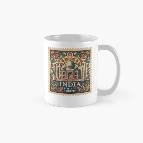 Artikelvorschau, Vintage-Briefmarkendesign mit Motiv eines indischen Monuments entworfen und verkauft von d247.