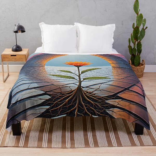 Item preview, A single orange flower is growing. designed and sold by Mianku | Für das Leben.
