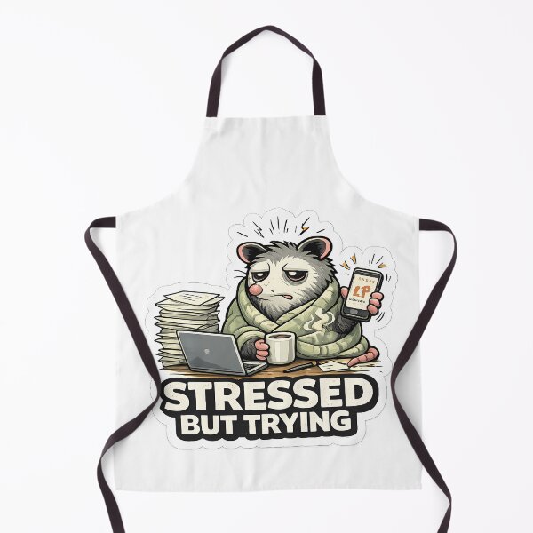 Item preview, Stressed But Trying Funny Opossum Burnout Meme designed and sold by DryHumorPrints.