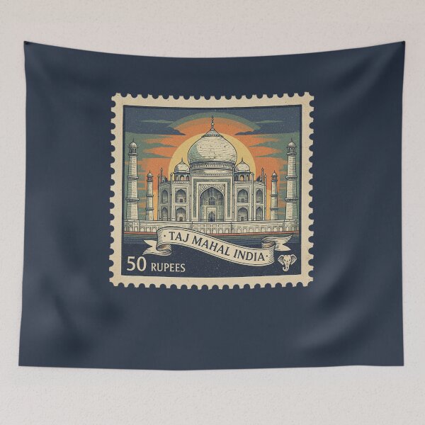 Item preview, India Monument Vintage Stamp Travel Design designed and sold by d247.