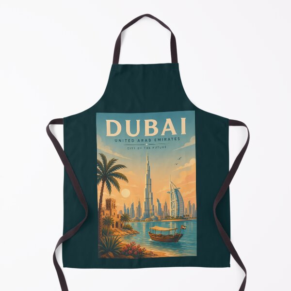 Item preview, Dubai UAE Illustration Travel Art Vintage designed and sold by KrisSidDesigns.