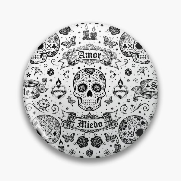 Item preview, Copy of Sugar Skull Gothic Tattoo Banner Pattern designed and sold by Skulls & Calaveras.