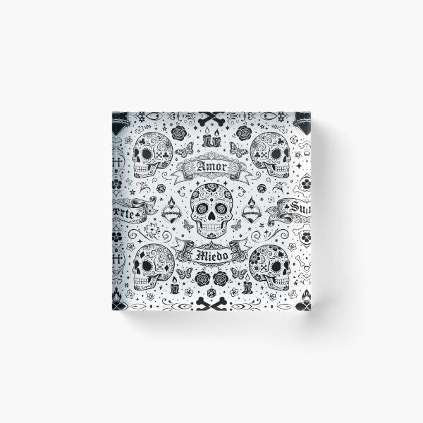 Item preview, Copy of Sugar Skull Gothic Tattoo Banner Pattern designed and sold by Skulls & Calaveras.