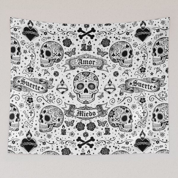 Item preview, Copy of Sugar Skull Gothic Tattoo Banner Pattern designed and sold by Skulls & Calaveras.
