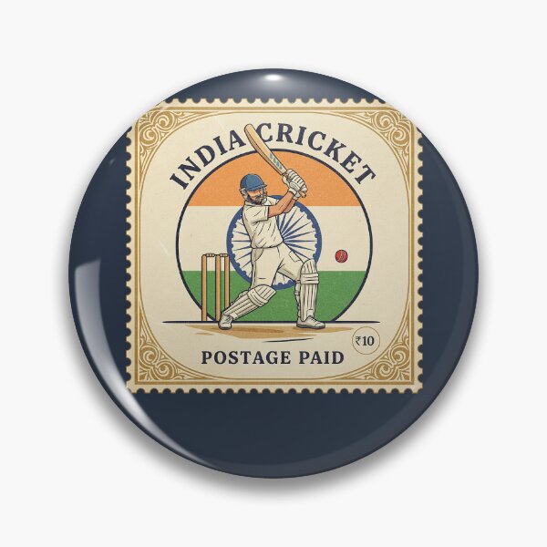 Item preview, India Cricket Batsman Retro Postage Stamp Art designed and sold by d247.