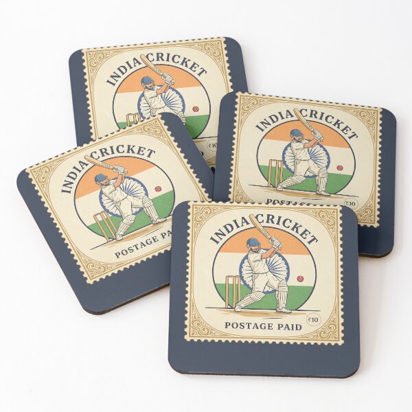Item preview, India Cricket Batsman Retro Postage Stamp Art designed and sold by d247.