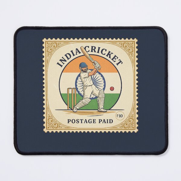 Item preview, India Cricket Batsman Retro Postage Stamp Art designed and sold by d247.