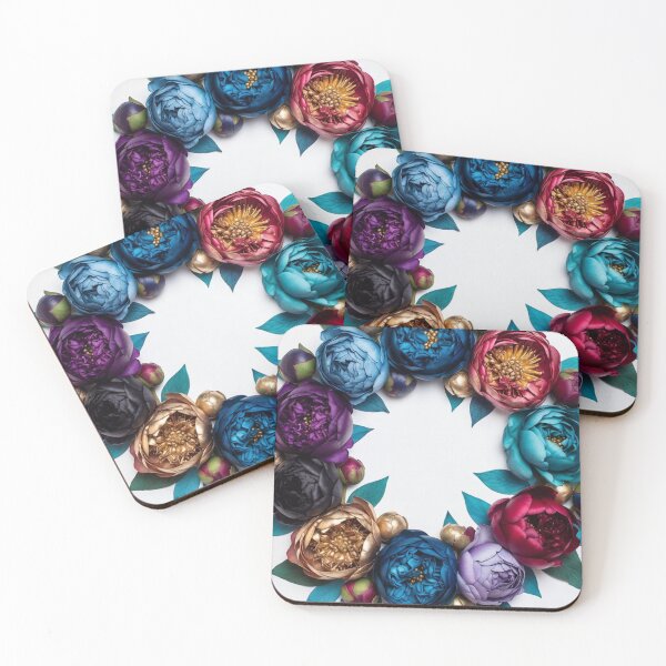Item preview, Luxury Floral Wreath | Blue, Purple & Magenta Peony Circle with Gold Accents designed and sold by GalleryPeak.