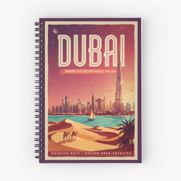 Item preview, Dubai UAE Night Skyline Illustration Travel Art Vintage designed and sold by KrisSidDesigns.