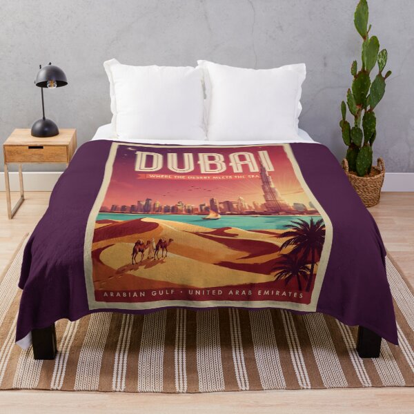 Item preview, Dubai UAE Night Skyline Illustration Travel Art Vintage designed and sold by KrisSidDesigns.