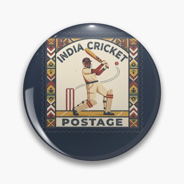 Artikelvorschau, Vintage-Briefmarkenkunst mit Cricket-Schlagmann-Motiv aus Indien entworfen und verkauft von d247.