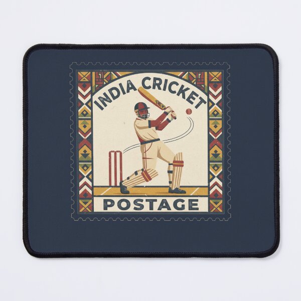 Item preview, Vintage India Cricket Batter Postage Stamp Art designed and sold by d247.