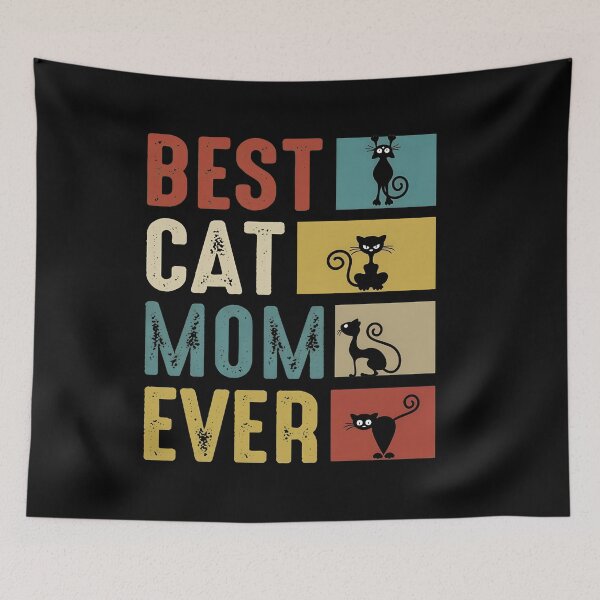 Item preview, BEST CAT MOM EVER Vintage Retro Cat Mom designed and sold by StranHabesre51.