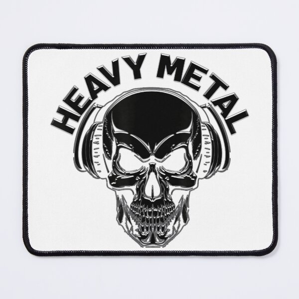 Item preview, Heavy Metal Skull Wearing Headphones Metallic Hard Rock Music Band Graphic Art designed and sold by NgumohaLanke.