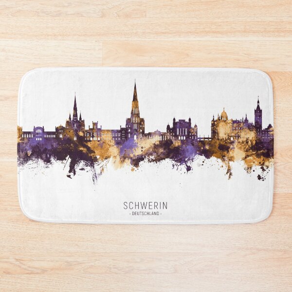 Item preview, Schwerin Germany Skyline designed and sold by ArtPrints.