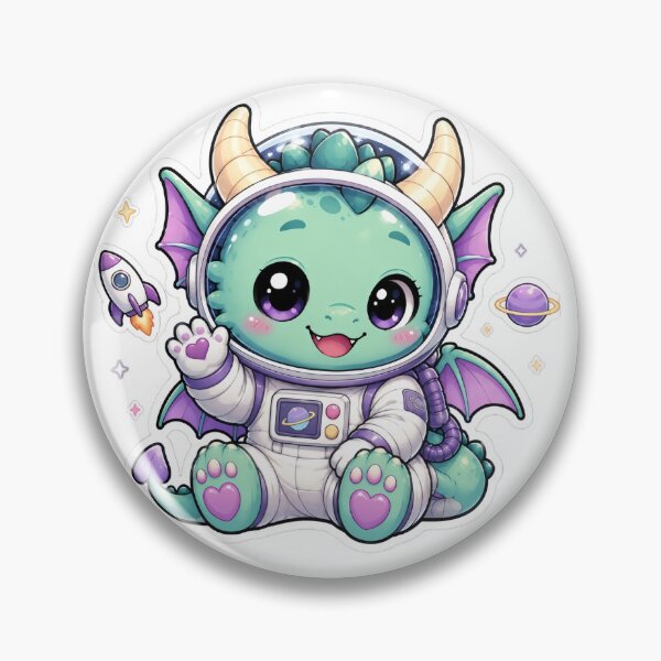 Item preview, Cute Kawaii Dragon Astronaut Sticker designed and sold by PixelMood Stickers.