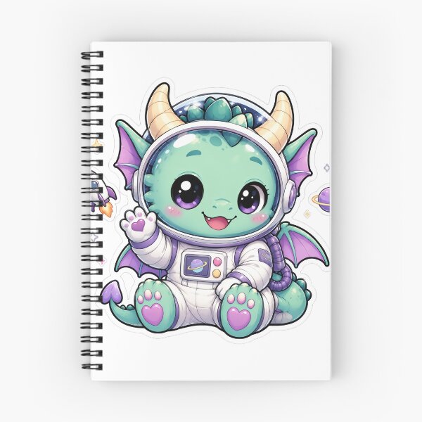 Item preview, Cute Kawaii Dragon Astronaut Sticker designed and sold by PixelMood Stickers.