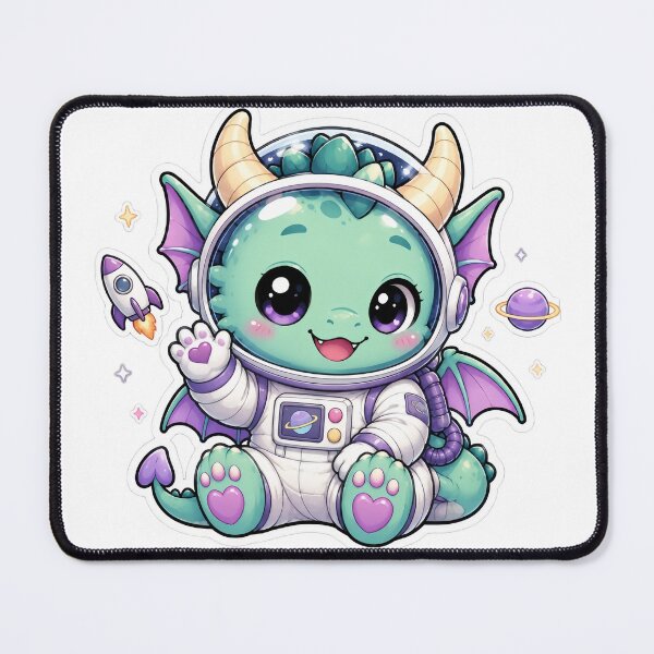Item preview, Cute Kawaii Dragon Astronaut Sticker designed and sold by PixelMood Stickers.