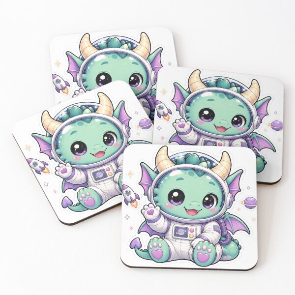 Item preview, Cute Kawaii Dragon Astronaut Sticker designed and sold by PixelMood Stickers.