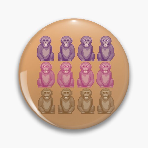 Item preview, Whimsical Pixel Style Colorful Monkeys designed and sold by CDPrintsDesigns.