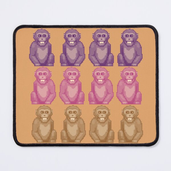 Item preview, Whimsical Pixel Style Colorful Monkeys designed and sold by CDPrintsDesigns.