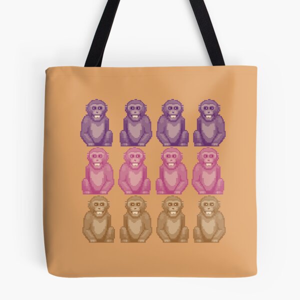 Item preview, Whimsical Pixel Style Colorful Monkeys designed and sold by CDPrintsDesigns.