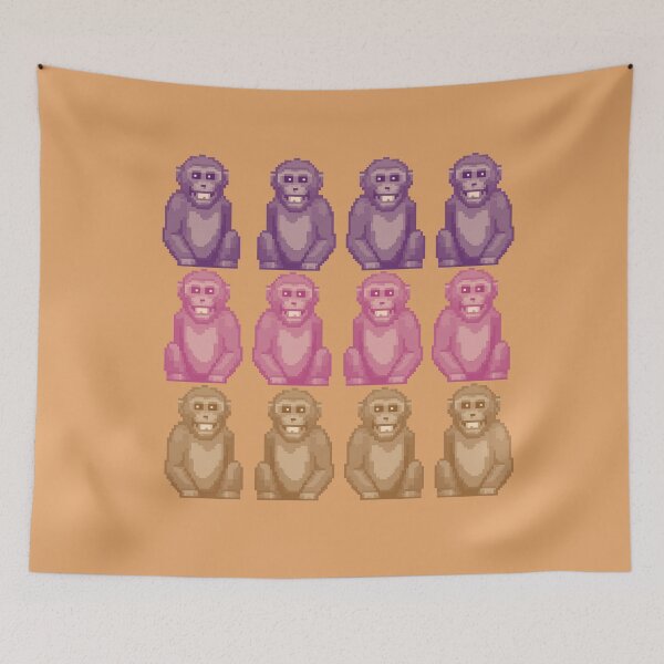 Item preview, Whimsical Pixel Style Colorful Monkeys designed and sold by CamilasPrints.