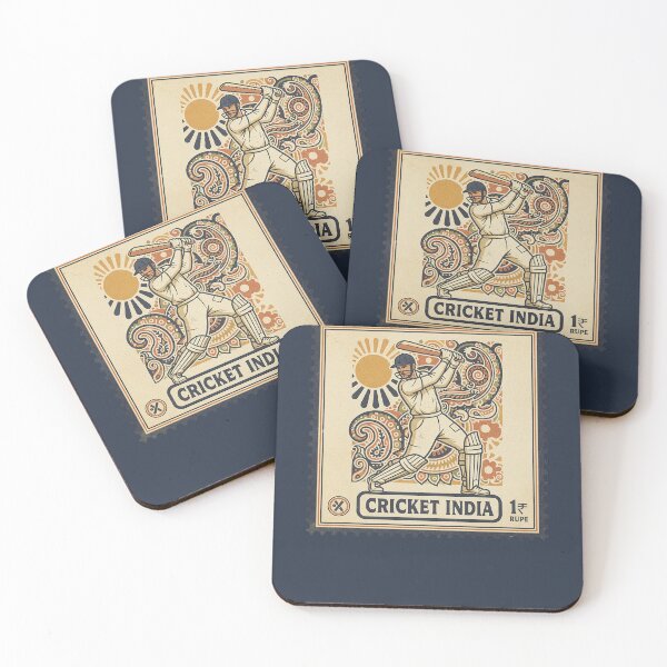 Item preview, Vintage Indian Cricket Player Batsman Stamp Art designed and sold by d247.
